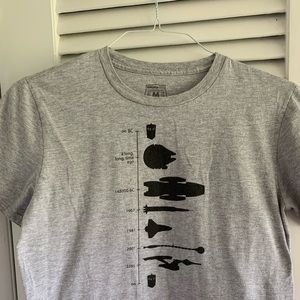 Spaceship timeline t shirt size Medium